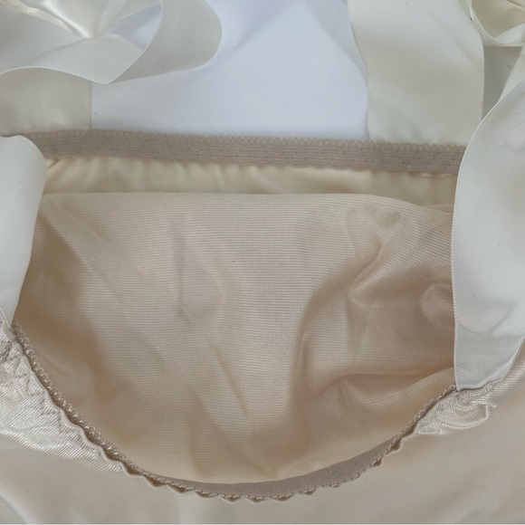 Cream / Champagne Satin Tie Shoulder Balletcore Crop Top / Bralette - Picture 7 of 9